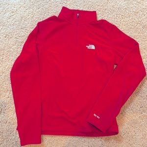 Red 1/4 zip lightweight fleece. The North Face. Women’s small